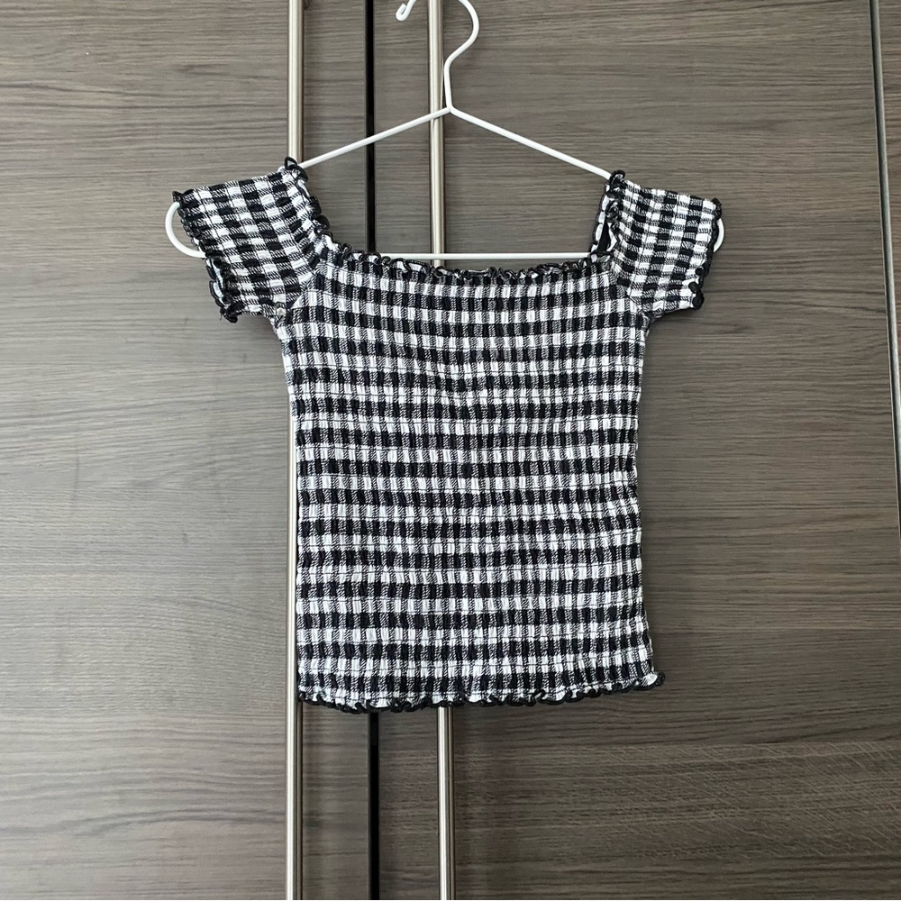 Hollister Off The Shoulder Gingham Top